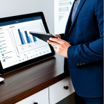 A professional in modest business casual attire, fully clothed, diligently studying in a bright, modern home office. They are focused on a tablet screen displaying a sophisticated construction safety simulation or a risk prediction dashboard. Neatly organized safety manuals and blueprints are on the desk. This image conveys a sense of diligent preparation and technological integration. Safe for work, appropriate content, perfect anatomy, correct proportions, natural pose, well-formed hands, proper finger count, natural body proportions, professional photography, high quality.