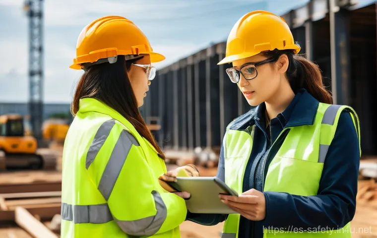 현장 안전점검 리포트 작성 사례 - **Prompt:** A detailed scene depicting the power of AI in predictive risk analysis within a safety m...