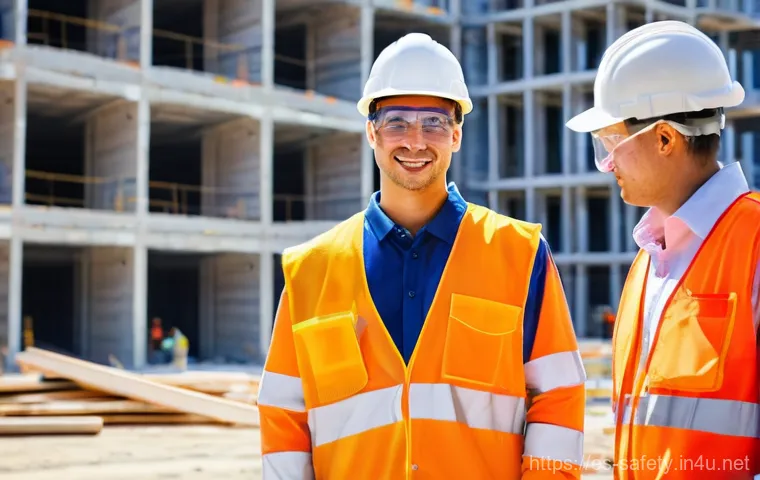 건설업에서의 작업별 안전수칙 - **Prompt:** A diverse group of construction workers, including men and women of various ages and eth...