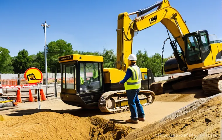건설업에서의 작업별 안전수칙 - **Prompt:** A skilled construction worker, equipped with a full-body safety harness securely attache...