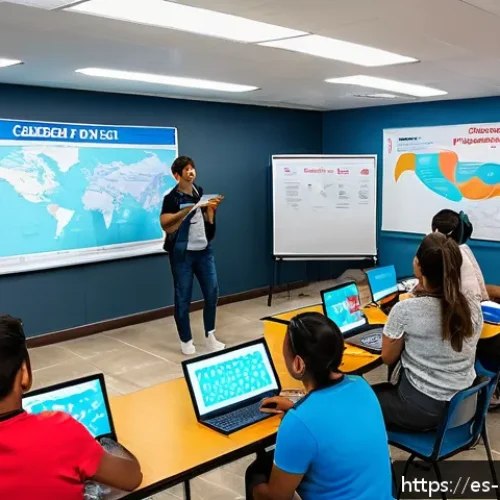 Home 30 재해 발생 시 대응 매뉴얼 작성법 - A detailed emergency preparedness workshop scene in a modern community center in a Spanish-speaking ...